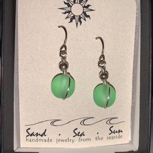 Beautiful Green Seaglass Earrings